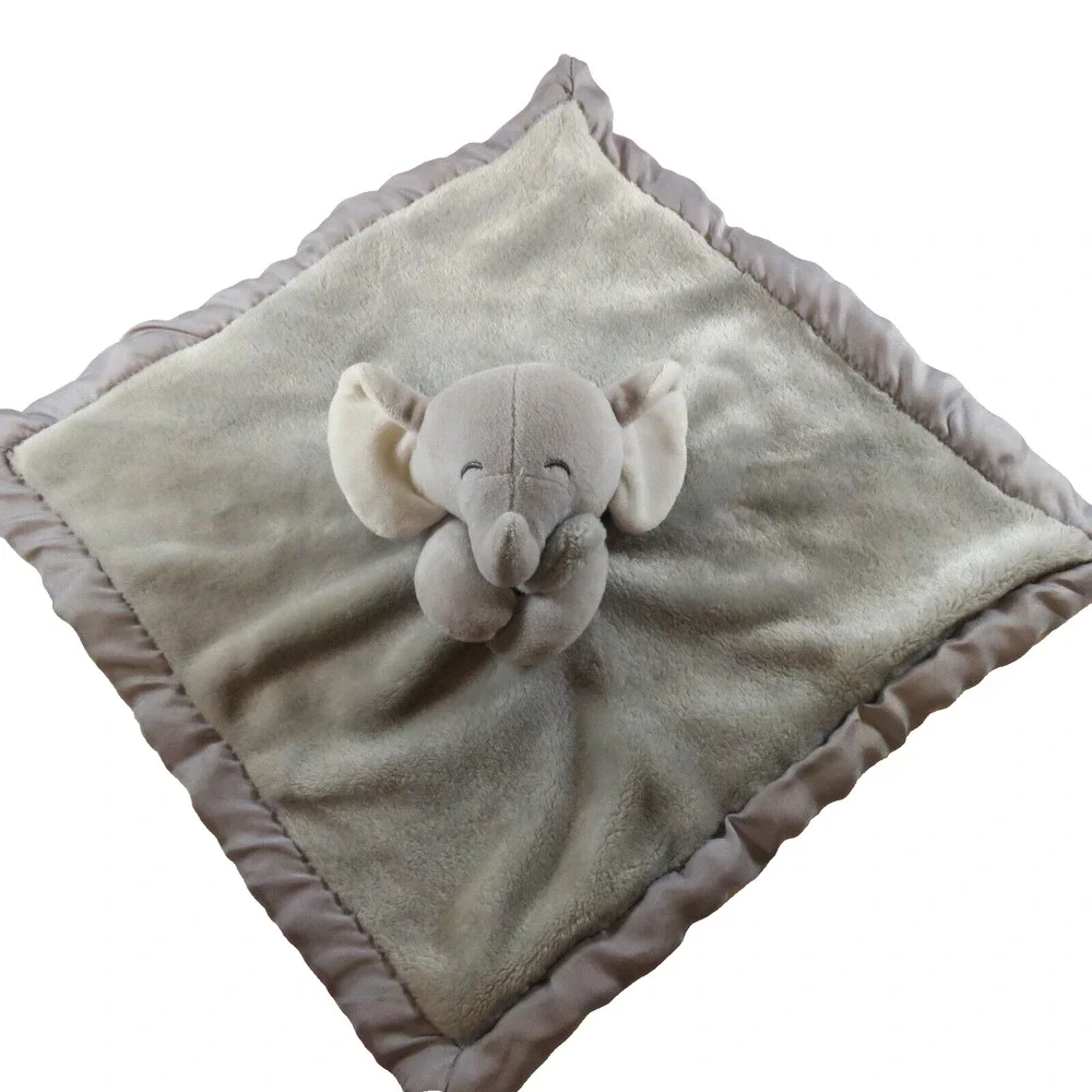 Carters Gray Elephant Lovey Satin Plush 2016 Security Blanket Baby Stuffie